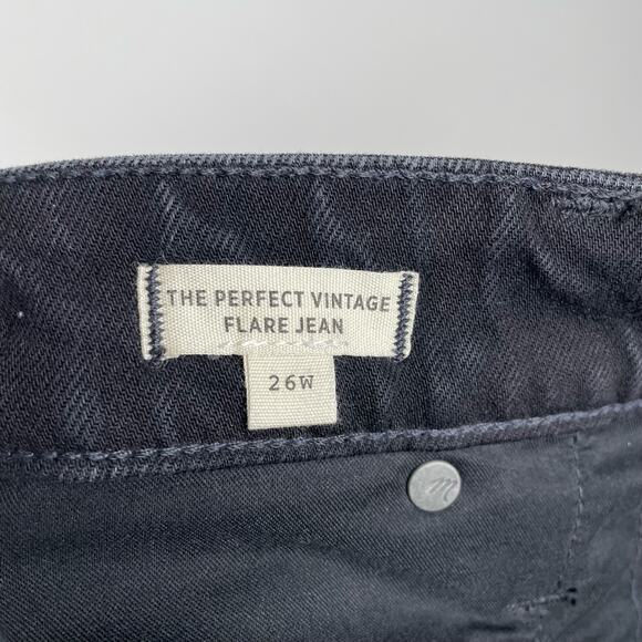 Madewell The Perfect Vintage Flare Jean Black Denim Size 26W Plus NWT - Picture 5 of 11